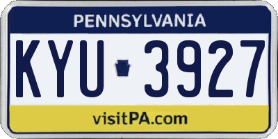 PA license plate KYU3927