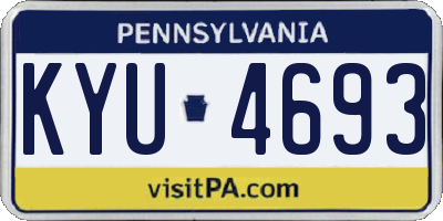 PA license plate KYU4693