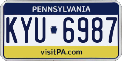 PA license plate KYU6987
