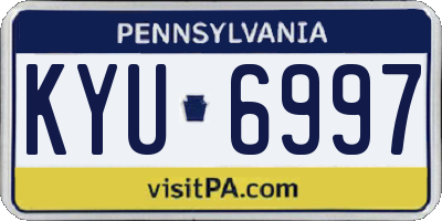 PA license plate KYU6997