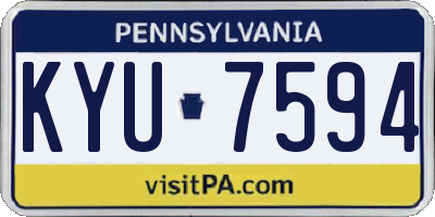 PA license plate KYU7594
