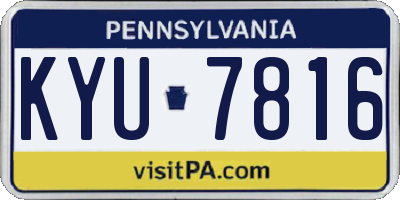 PA license plate KYU7816