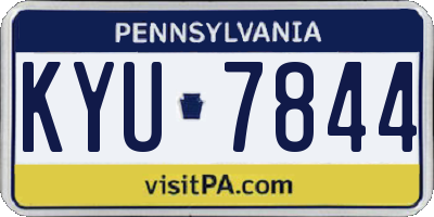 PA license plate KYU7844