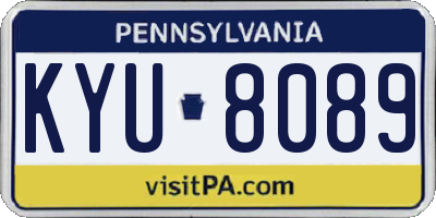 PA license plate KYU8089
