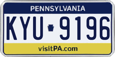 PA license plate KYU9196