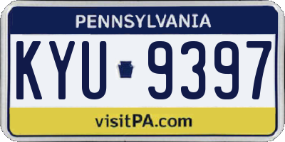 PA license plate KYU9397
