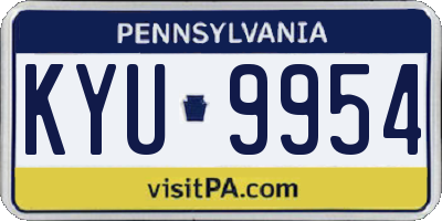 PA license plate KYU9954