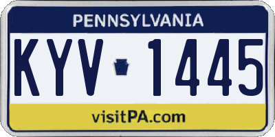 PA license plate KYV1445