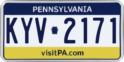 PA license plate KYV2171
