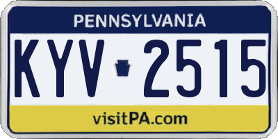PA license plate KYV2515
