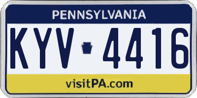 PA license plate KYV4416