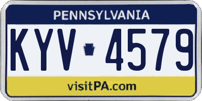 PA license plate KYV4579