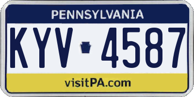 PA license plate KYV4587