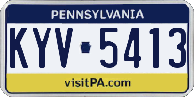 PA license plate KYV5413