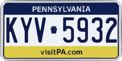 PA license plate KYV5932