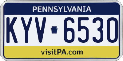 PA license plate KYV6530