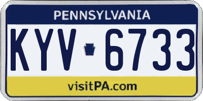 PA license plate KYV6733