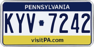 PA license plate KYV7242