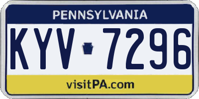 PA license plate KYV7296