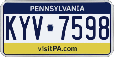 PA license plate KYV7598