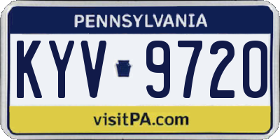 PA license plate KYV9720