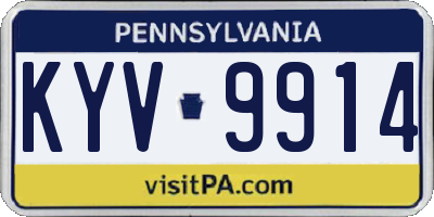 PA license plate KYV9914