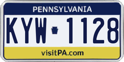 PA license plate KYW1128