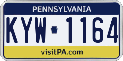 PA license plate KYW1164