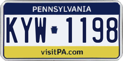 PA license plate KYW1198