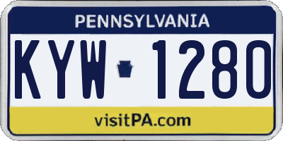PA license plate KYW1280