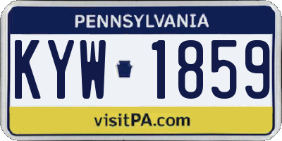 PA license plate KYW1859