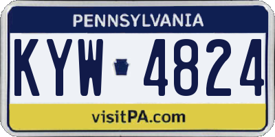 PA license plate KYW4824