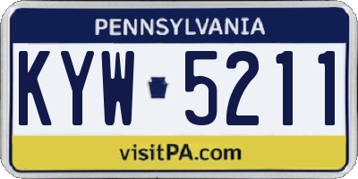PA license plate KYW5211