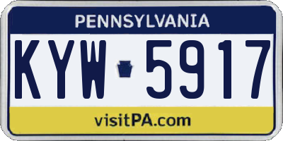 PA license plate KYW5917