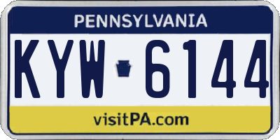 PA license plate KYW6144
