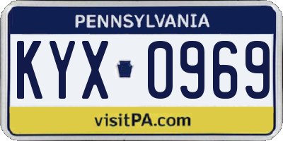 PA license plate KYX0969