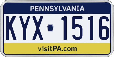 PA license plate KYX1516