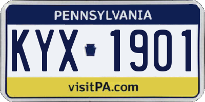 PA license plate KYX1901