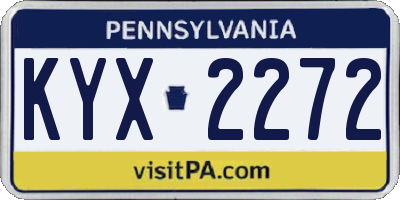 PA license plate KYX2272