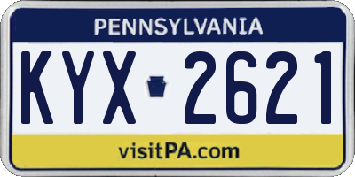 PA license plate KYX2621