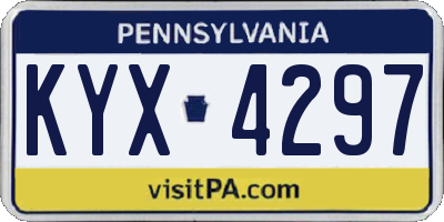 PA license plate KYX4297