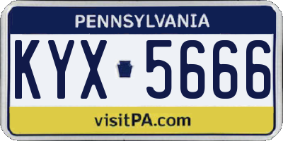 PA license plate KYX5666