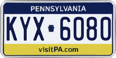 PA license plate KYX6080