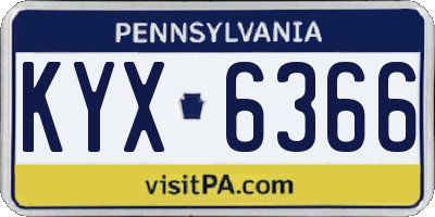 PA license plate KYX6366