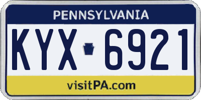 PA license plate KYX6921