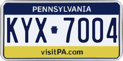 PA license plate KYX7004
