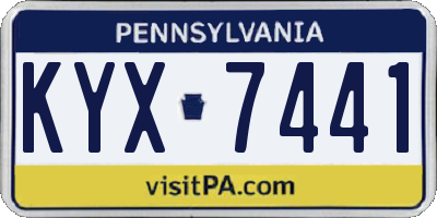 PA license plate KYX7441