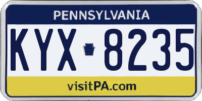 PA license plate KYX8235