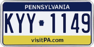 PA license plate KYY1149
