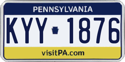 PA license plate KYY1876